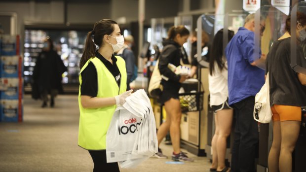 Coles in Manly on Saturday after the Premier announced the northern beaches would be locked down.