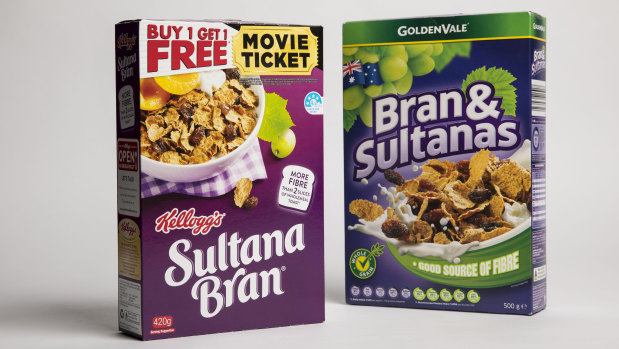 Sultana Bran and Aldi's Bran and Sultana.