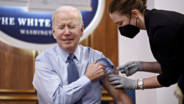 US President Joe Biden received a booster dose of the Pfizer COVID vaccine in March.