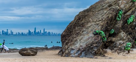 'Sentinels' on the rocks at Currumbin Alley on the Gold Coast