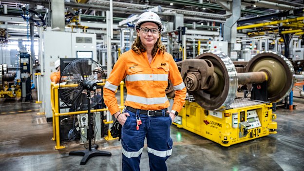 Team leader Emma Grundy at BHP's Mooka facility.