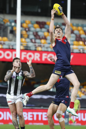 The Demons marked a commanding win over the Magpies on Saturday. 
