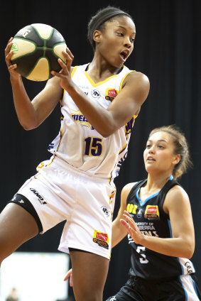 Potent: Lindsay Allen scored 17 points for the Boomers in Canberra.