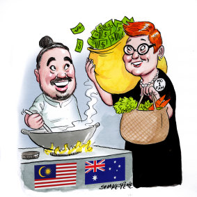 Adam Liaw and Marise Payne.