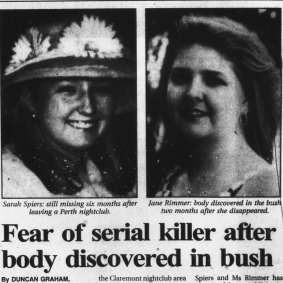 Fear of serial killer after body discovered in bush - The Age, page six n 1996.