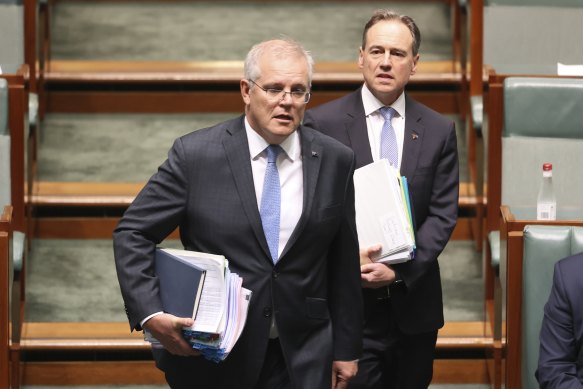 Prime Minister Scott Morrison and Health Minister Greg Hunt.