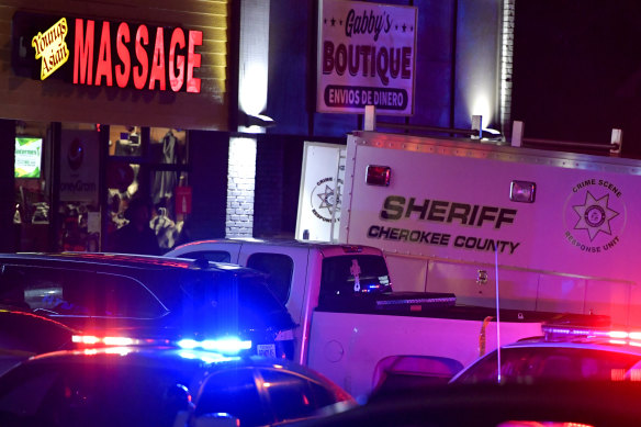 One of the massage parlours where a gunman killed several Korean women in Atlanta.