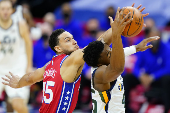 Ben Simmons put in a strong performance against and the Utah Jazz’s Donovan Mitchell in the Philadelphia 76ers’ win.