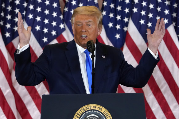 Donald Trump speaks in the East Room of the White House on November 4.