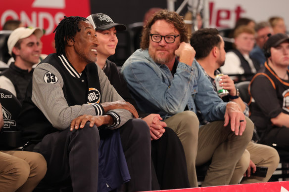 Pippen and Longley courtside for the NBL season-opener between Melbourne United and South East Melbourne Phoenix.