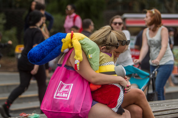 Tuckered out after a long day at Moomba in 2017.