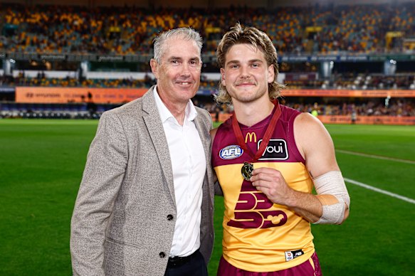 Will Ashcroft won the Marcus Ashcroft Medal, named in honour of his father (left).