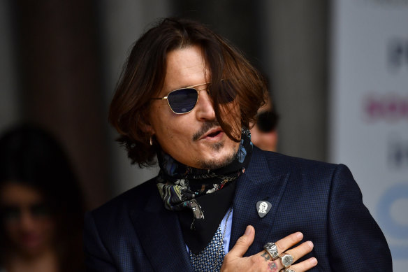 Johnny Depp arrives at court in London on Friday.