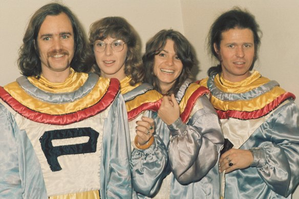 Country Joe And The Fish, with Country Joe McDonald on the right, London, 1973. 