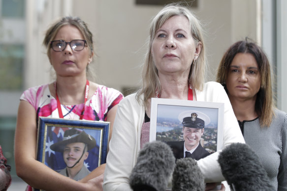 Nikki Jamieson and Julie-Ann Finney lost their sons Daniel and David to suicide, and joined Senator Jaqui Lambie in calling for the royal commission.