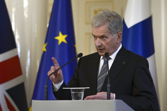 Finland’s President Sauli Niinisto at a press conference earlier this week.