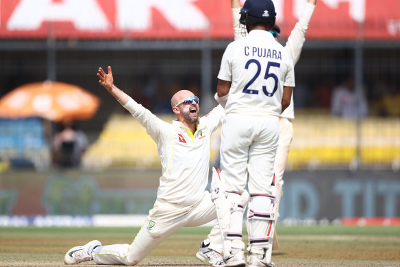 Nathan Lyon appeals.