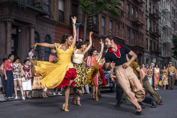 Ariana DeBose as Anita and David Alvarez as Bernardo in West Side Story.