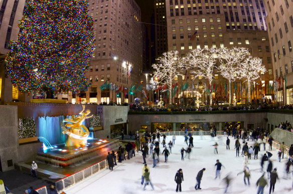 New York’s Rockefeller Cente at Christmas. The festive season is a magical time of year in the US.