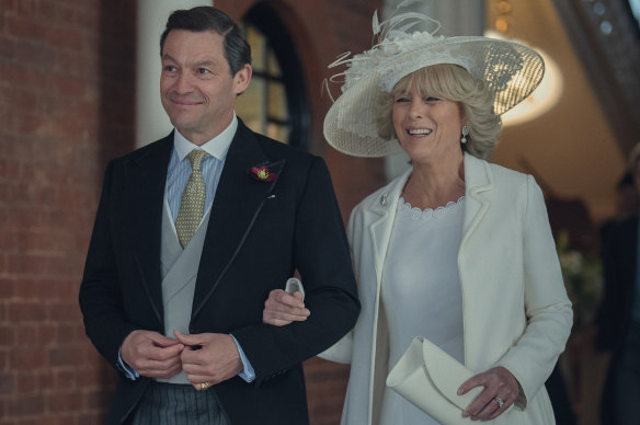 Dominic West as Prince Charles and Olivia Williams as Camilla in The Crown.