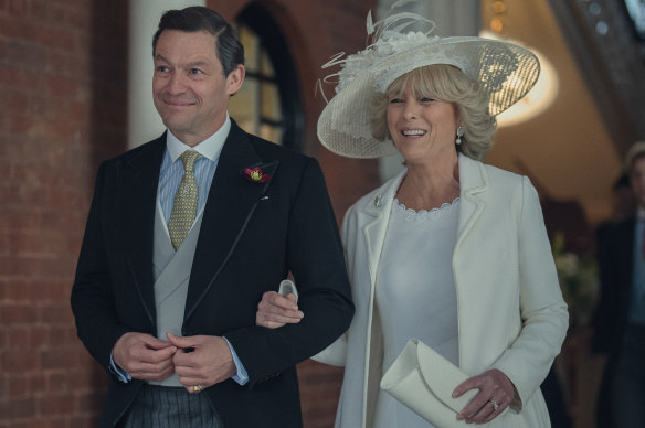 Dominic West as Prince Charles and Olivia Williams as Camilla in The Crown.