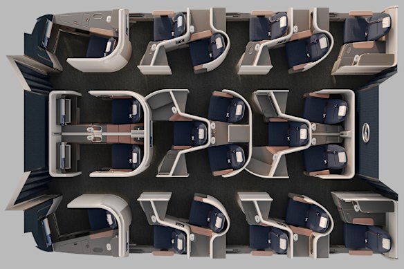 Lufthansa’s Allegris seating offers a variety of configurations.