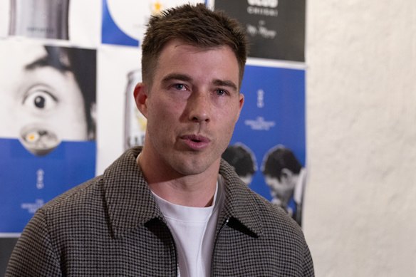 Zach Merrett fronted the media at Mr Miyagi