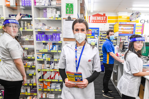 The pharmacy chain Chemist Warehouse is making protective coverings such as masks and face shields mandatory for its workers.