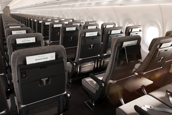 The design for economy class on board Qantas’ A321XLR.