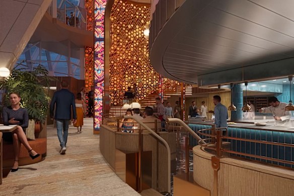 Uma impressão artística do Mosaic, no Celebrity Xcel.