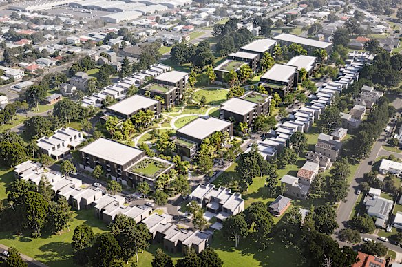 Planos indicativos para a antiga unidade Energex de seis hectares em Banyo.