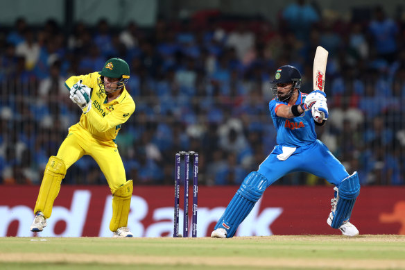India star Virat Kohli takes on Australia in the World Cup.