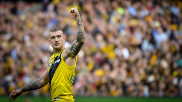 Dustin Martin and his Tigers are now the hunted. Photo: Eddie Jim