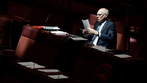 Jim Molan in the Senate chamber in Canberra.