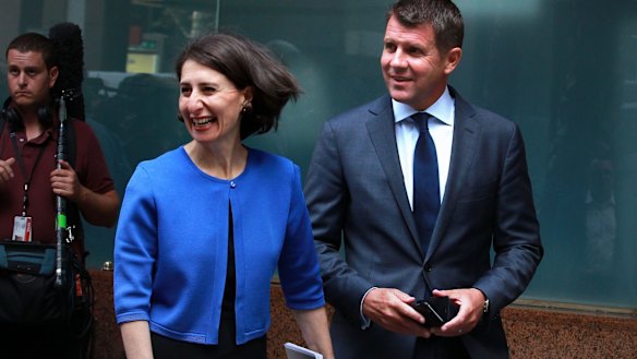 Gladys Berejiklian with then premier Mike Baird in 2016.