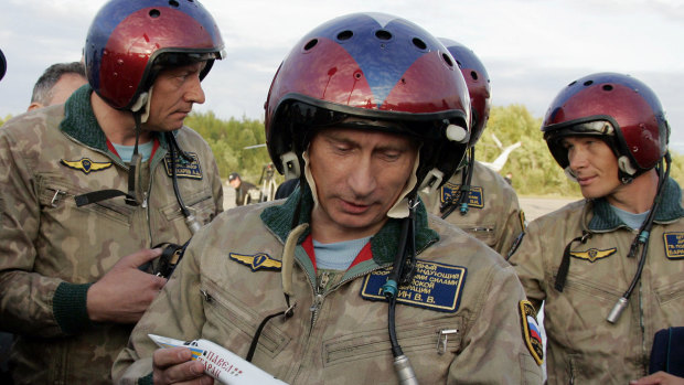 Vladimir Putin, pictured in flying gear in 2005, faces an "election" this year virtually without an opponent.