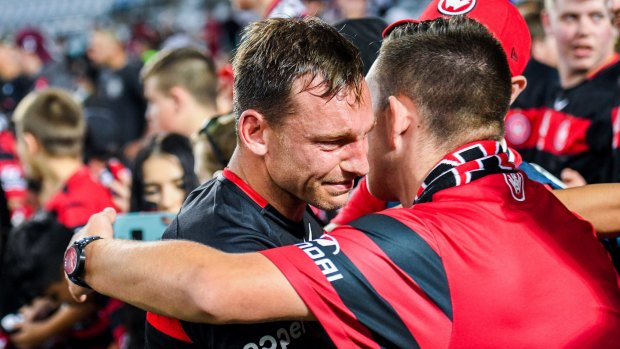 Tough to take: Wanderers striker Brendon Santalab could be set to leave the the club. 
