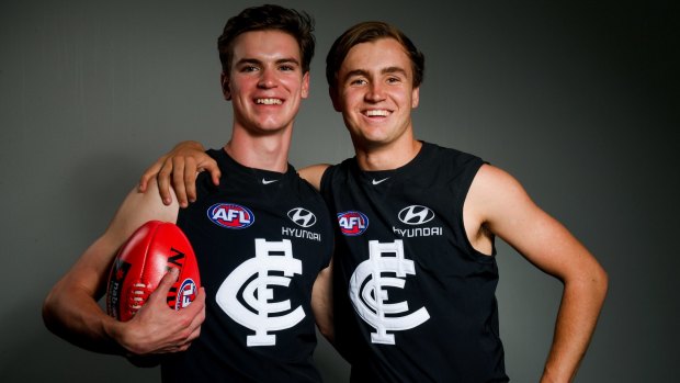 Prized Carlton draftees Paddy Dow (left) and Lochie O'Brien have been named for Wednesday's clash. 
