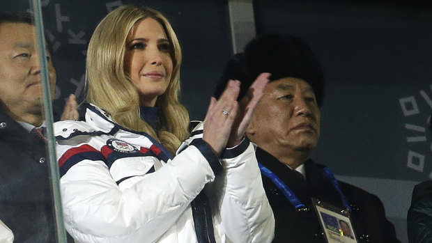 Ivanka Trump was seated in front of Kim Yong Chol, vice chairman of North Korea's ruling Workers' Party Central Committee., during the Winter Olympics closing ceremony. 