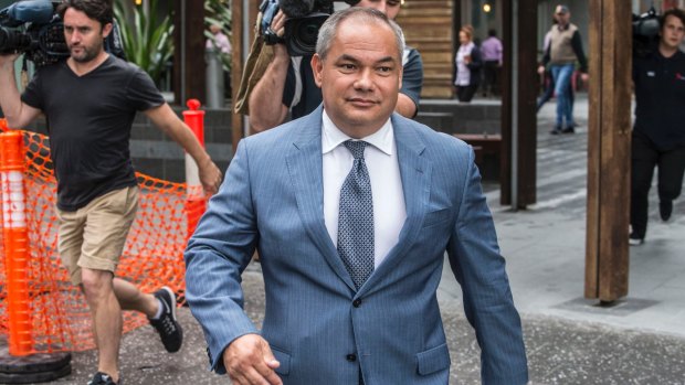 Gold Coast mayor Tom Tate leaves a meeting with the Crime and Corruption Commission in 2016.