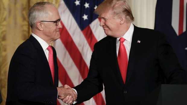 Prime Minister Malcolm Turnbull and US President Donald Trump at the White House in February.