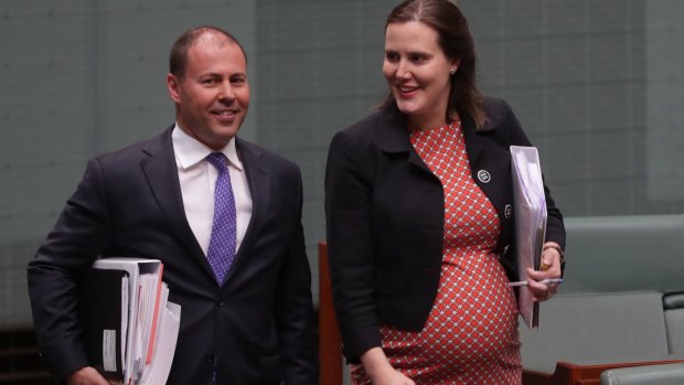 Kelly O'Dwyer with Josh Frydenberg before she took maternity leave in 2017.
