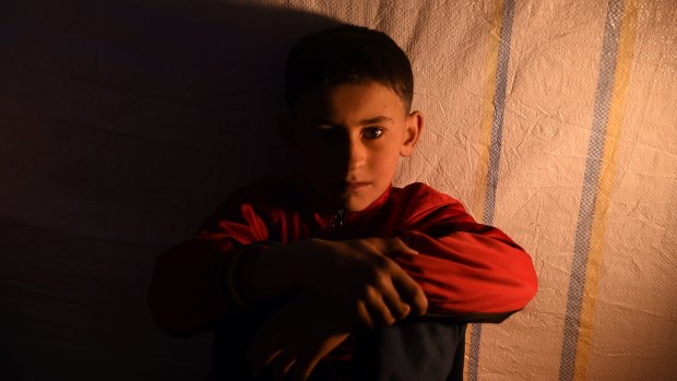 Hussein Hatem, 10, lives with his family at Khazer Camp 1. During his time in Mosul he witnessed his friend being beheaded at school by IS fighters.