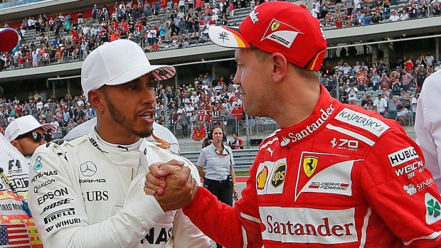 Rivalry renewed: Lewis Hamilton and Sebastian Vettel.