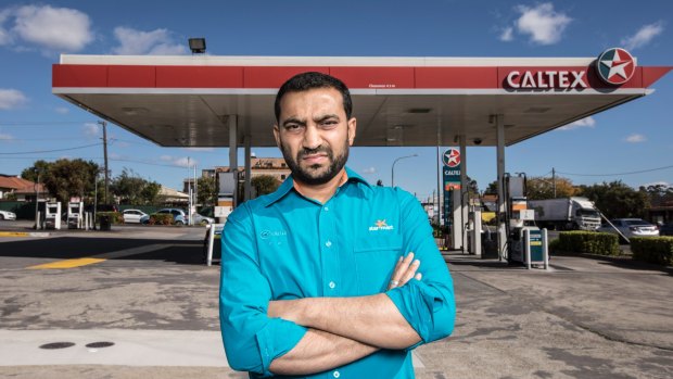 Ash Vatsa stands by the Caltex petrol station in Merrylands where he was the franchisee until 2017.