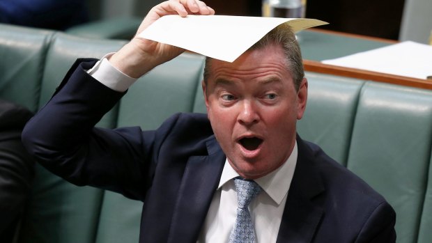 The Minister for Defence Industry Christopher Pyne during a division in the House of Representatives.