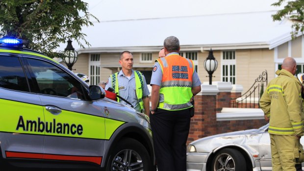 Emergency services respond after a car collided with cyclists at Dornoch Terrace on August 25.