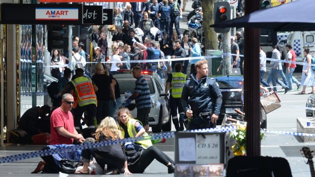 The chaos on Bourke Street on Friday, January 20, 2017.