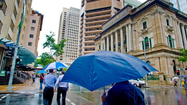 Showers in Brisbane were forecast to ease later on Wednesday morning.