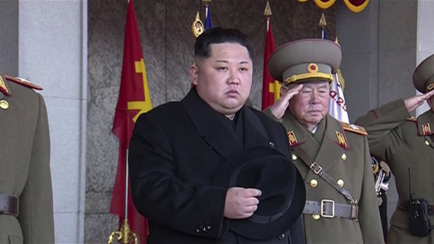 Kim Jong-un at a parade last month. 